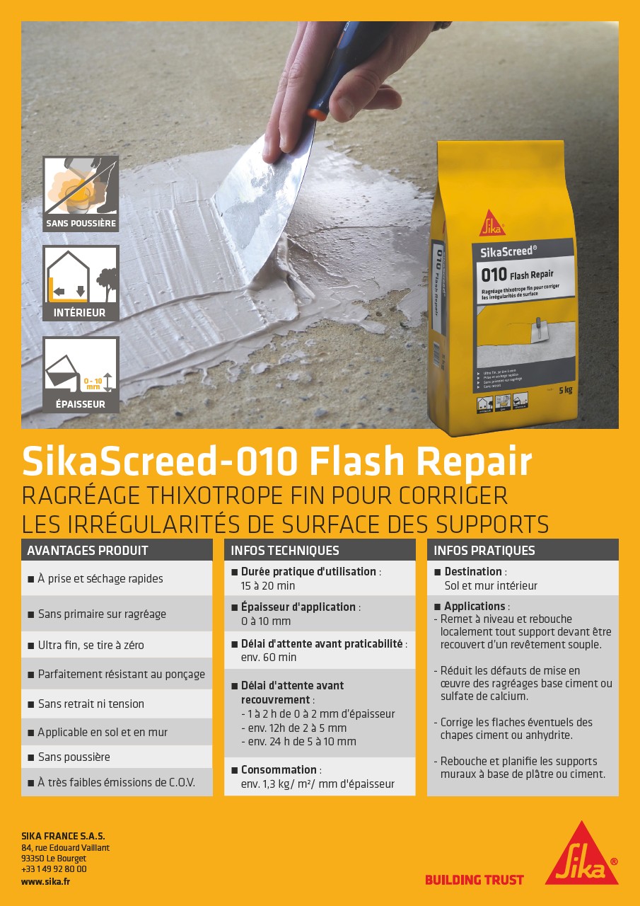 Fiche argu SikaScreed 010 Flash Repair.indd