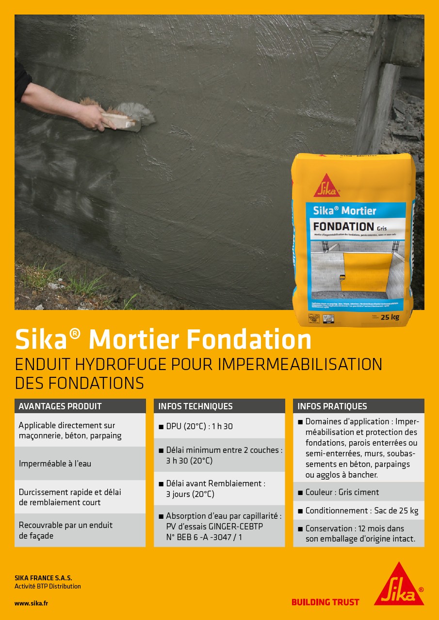 Sika Mortier Fondation