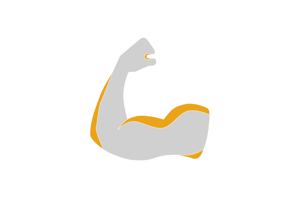 Strength icon illustration - arm flexing muscles