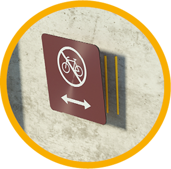 Illustration of Sikaflex at bicycle parking sign adhesive glue